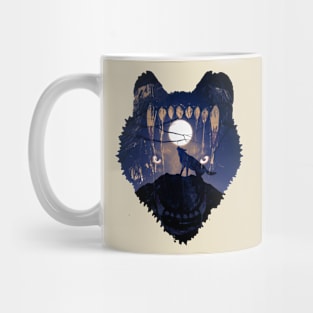 wolf moon howl Mug